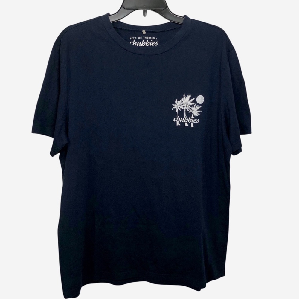 chubbies Welcome To The Weekend Navy Palm & Sun Graphic Short Sleeve Tee XL